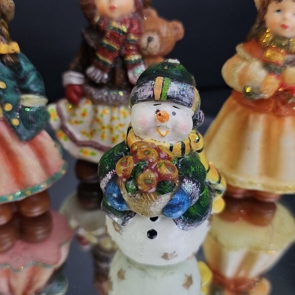 Gorgeous Candle Girls And Santa Christmas Decorations Unlit Wax Glitter Gift - Picture 3 of 10